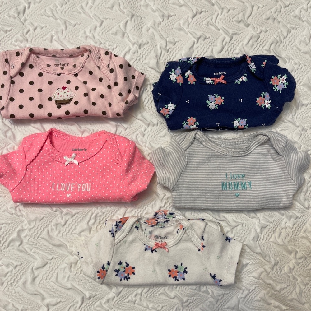 NB Carter’s 5 Pack Short Sleeve Onesies